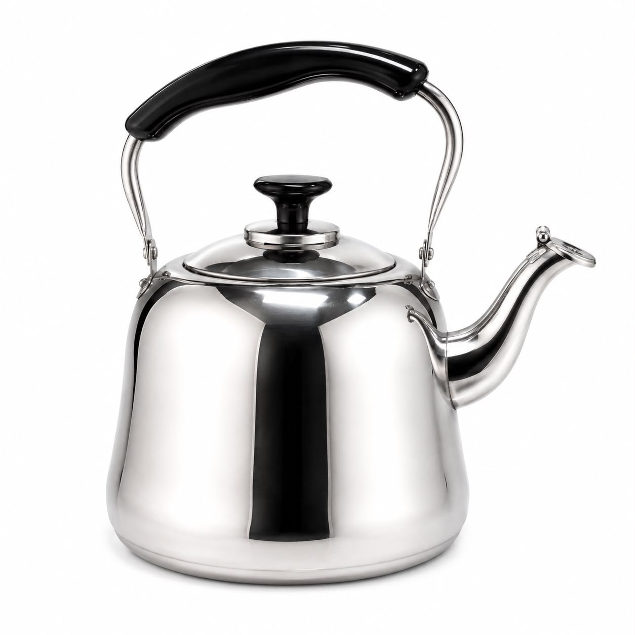 2L Stainless Steel Kettle with Black Handle