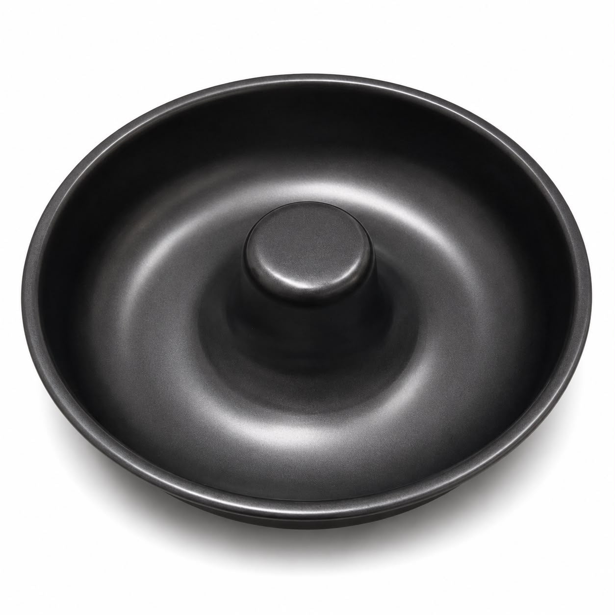 Round Tube Cake Pan – Smooth Ring Cake & Angel Food Baking Mold with Center Tube, Black