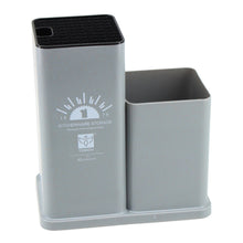 Multi-Function Silicone Kitchen Utensil & Knife Storage Set with Cutting Board - Light Gray
