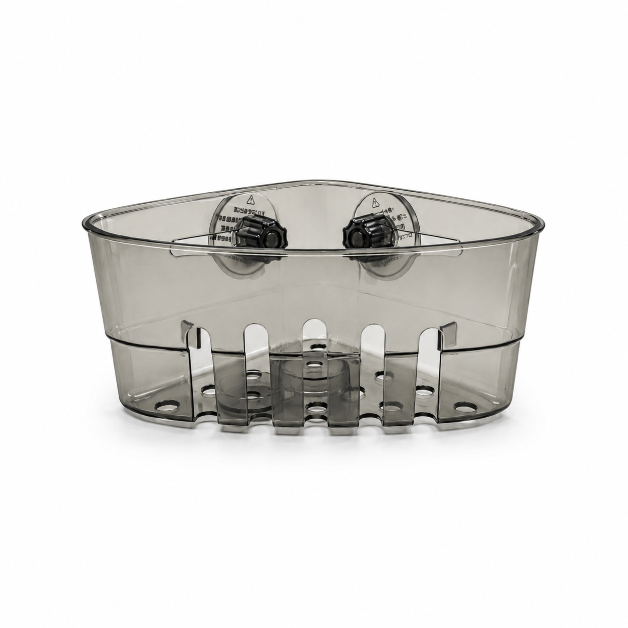 Gray Transparent Suction Kitchen Sink Caddy and Sponge Holder