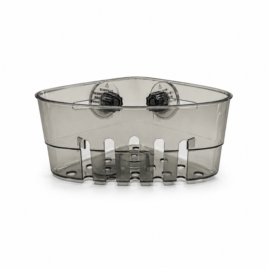 Gray Transparent Suction Kitchen Sink Caddy and Sponge Holder