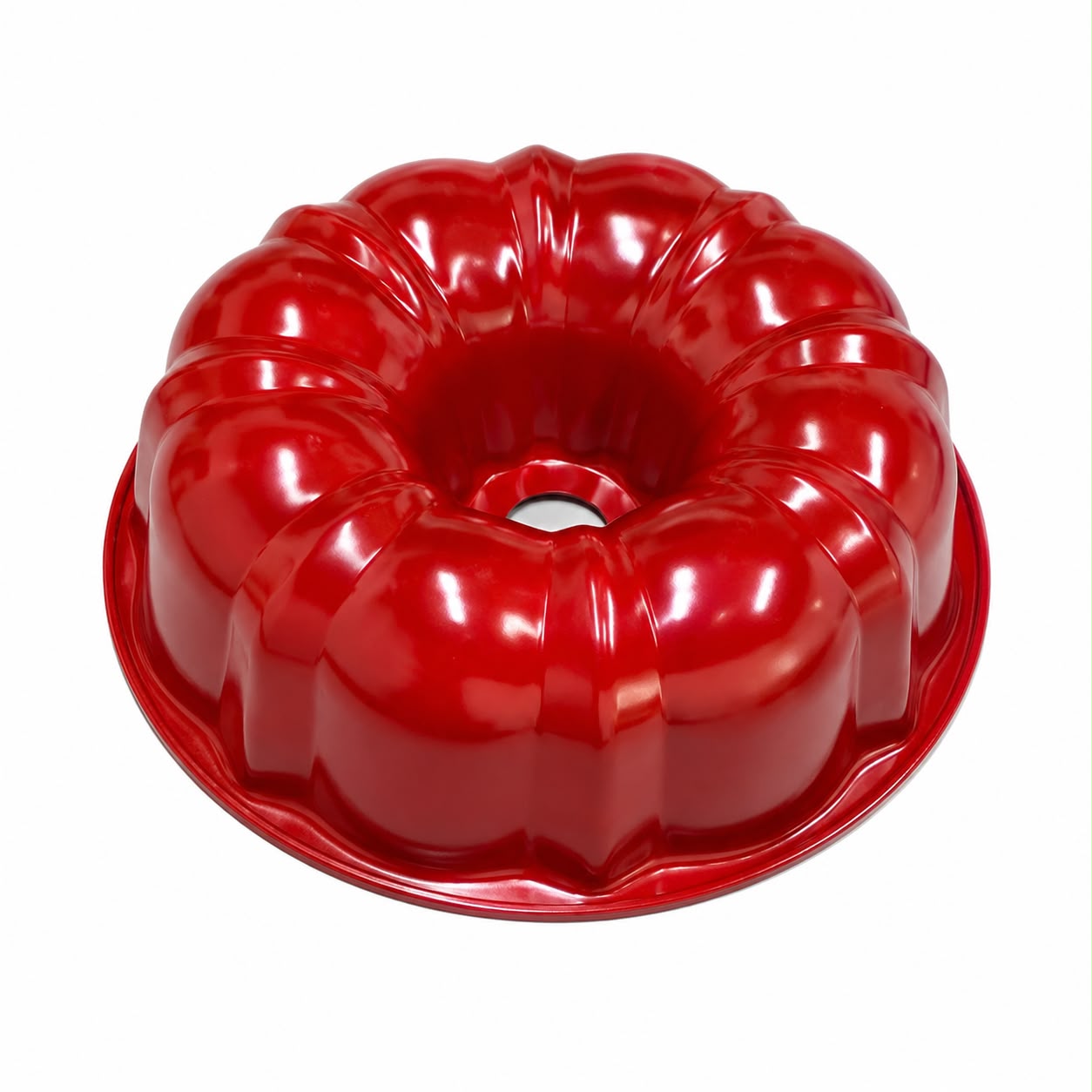 9.25-Inch Fluted Tube Cake Pan – Red & Black