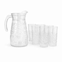 7-Piece Glass Water Pitcher and Tumbler Set - 1.8L Pitcher