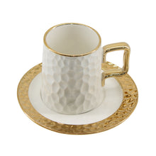 Designer White Porcelain Cups with Matching Saucers