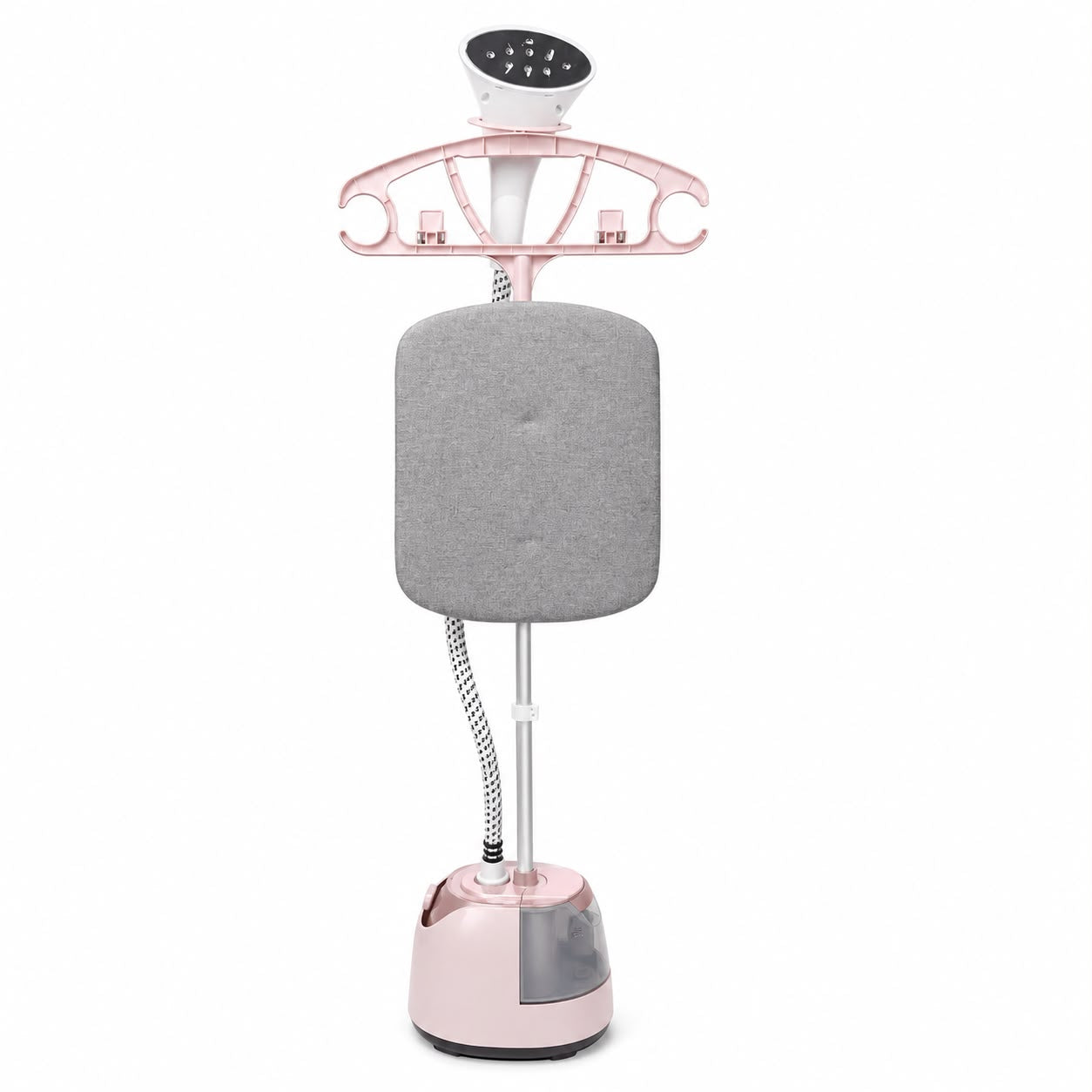 1.4 L Standing Clothes Steamer with Ironing Board and Garment Hanger – Pink 1400-W