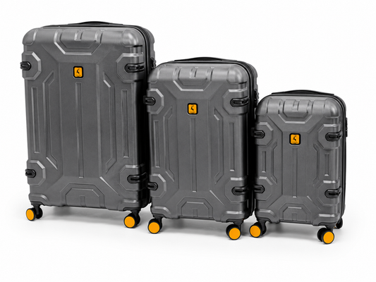 3-Piece Hard Shell Luggage Set - Expandable Spinner Suitcases with TSA Lock (Silver