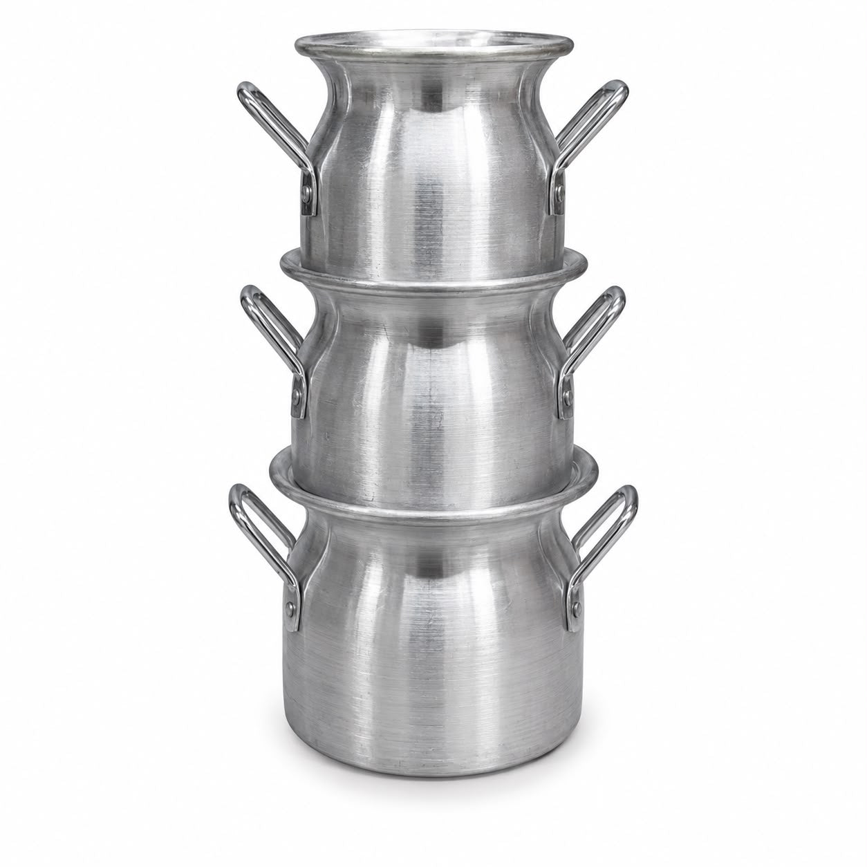 Handcrafted Yemeni Soup Berm - Set of 3 - Traditional Aluminum Cooking Pots