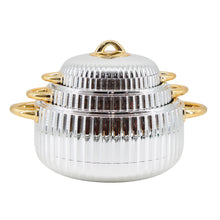 Luxury Gold-Trim Stainless Steel Insulated Casserole Food Warmer Set