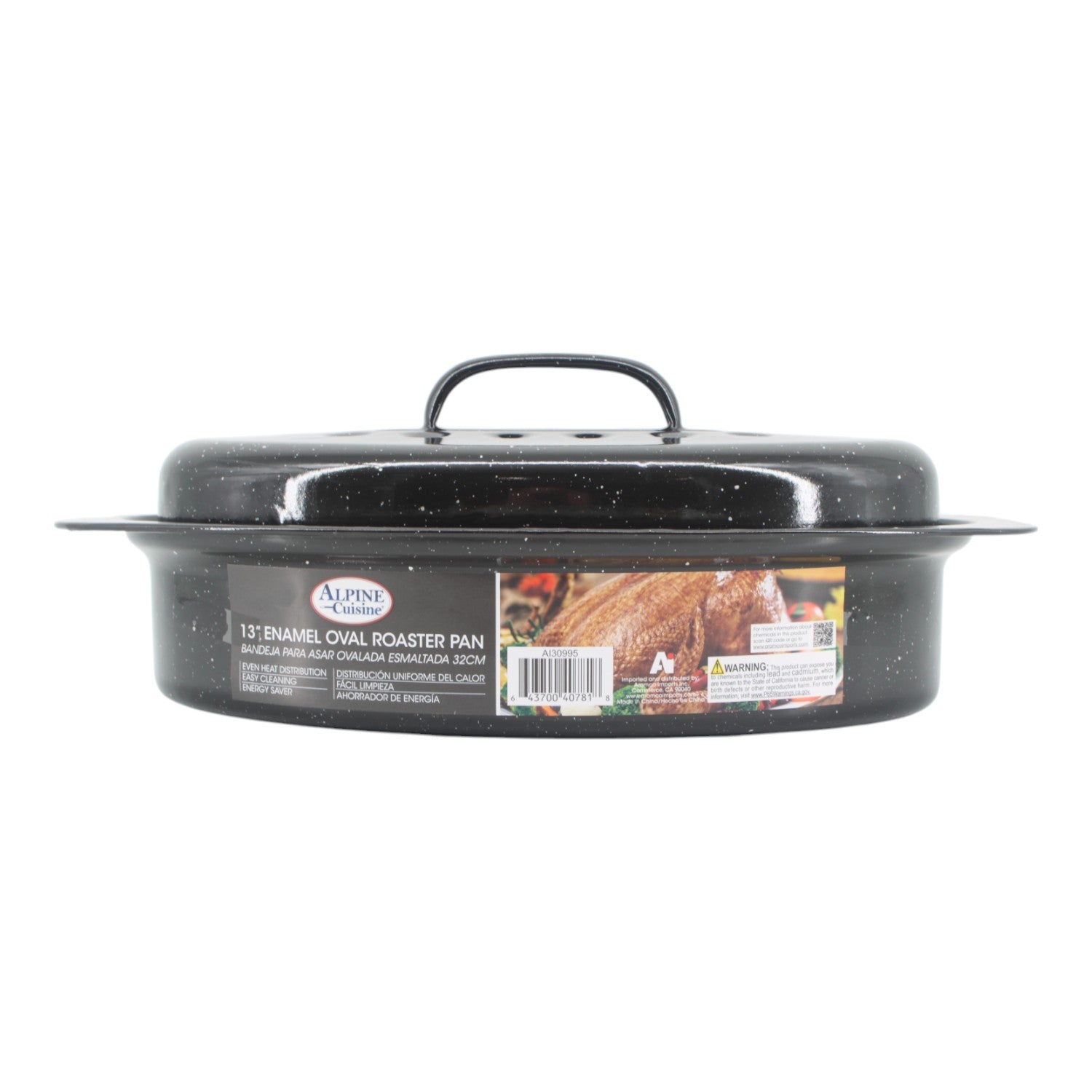 13" Enamel Oval Roaster Pan | www.eladhamdist.com