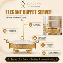 Gold Metal Stand Server with Ceramic Bowl and Glass Lid - 16.25