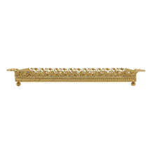 Zeyve Gold Rectangular Mirrored Serving Tray with Ornate Handles - 20" x 12"