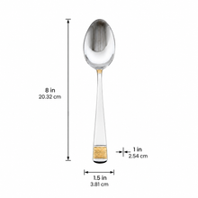 Polished Metal Dessert Spoons with Gold Detail - Set of 6
