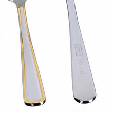 Stainless Steel Teaspoons with Subtle Gold Trim - Set of 6