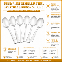 Minimalist Stainless Steel Everyday Spoons - Set of 6