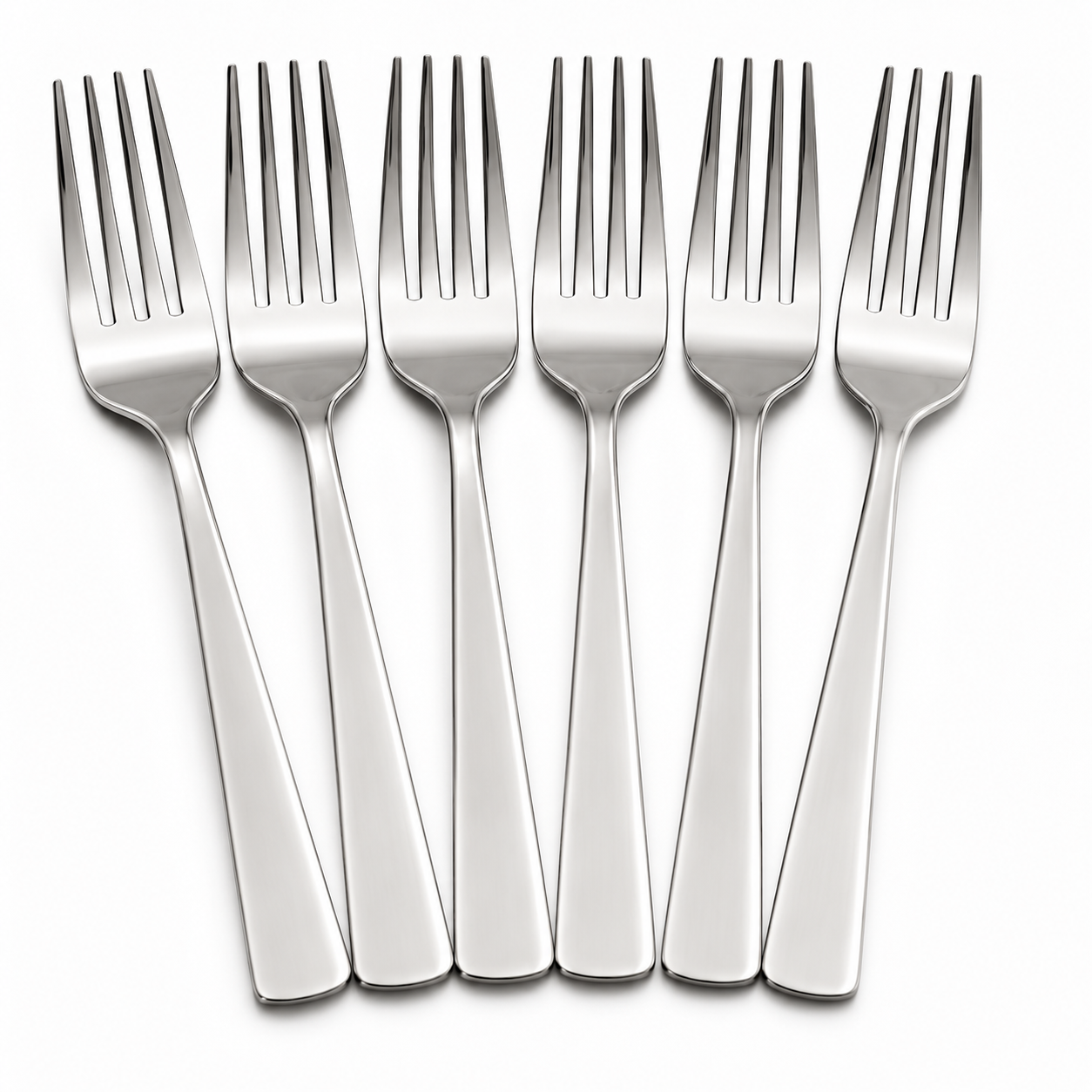 Modern Stainless Steel Dinner Forks - Set of 6