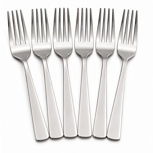 Modern Stainless Steel Dinner Forks - Set of 6