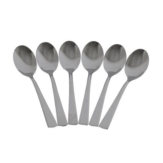 Stainless Steel Serving Spoon Set - Polished Table & Kitchen Utensils (6-Piece)