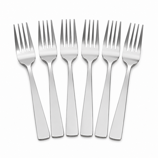 Minimalist Stainless Steel Appetizer Forks - Set of 6