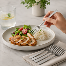 Minimalist Stainless Steel Appetizer Forks - Set of 6