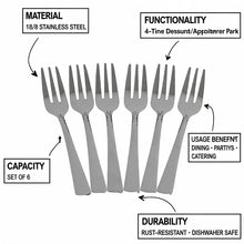 Minimalist Stainless Steel Appetizer Forks - Set of 6