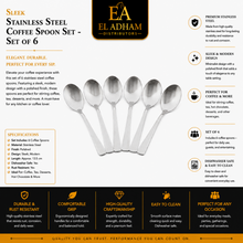 Sleek Stainless Steel Coffee Spoon Set - Set of 6