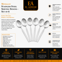 Minimalist Stainless Steel Serving Spoons - Set of 6