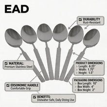 Minimalist Stainless Steel Serving Spoons - Set of 6