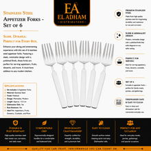 Stainless Steel Appetizer Forks - Set of 6