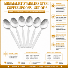 Minimalist Stainless Steel Coffee Spoons - Set of 6