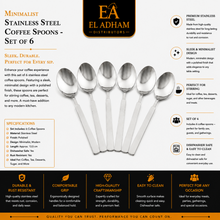 Minimalist Stainless Steel Coffee Spoons - Set of 6
