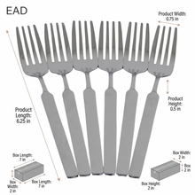 Stainless Steel Dinner Fork Set - Slim Polished Design - Set of 6