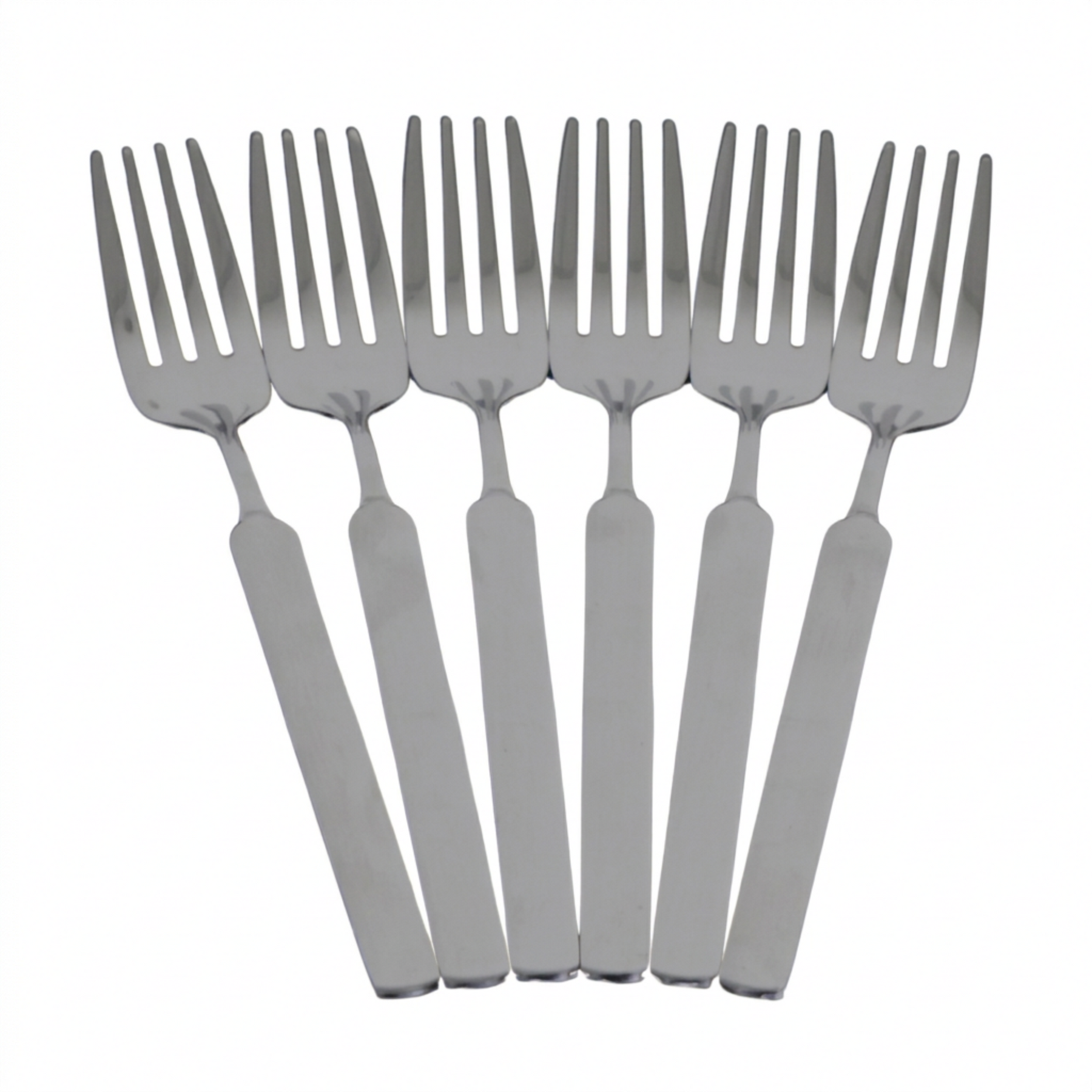 Stainless Steel Dinner Fork Set - Slim Polished Design - Set of 6