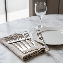 Polished Stainless Steel Forks with Gold Trim - Set of 6