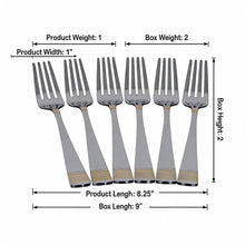 Polished Stainless Steel Forks with Gold Trim - Set of 6