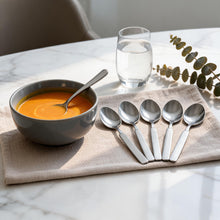 Simple Stainless Steel Coffee & Dessert Spoons - Set of 6