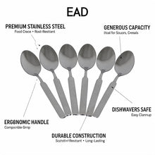 Simple Stainless Steel Coffee & Dessert Spoons - Set of 6