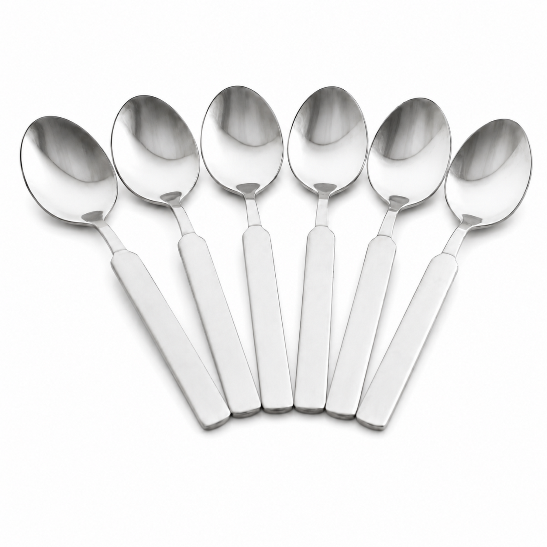 Simple Stainless Steel Coffee & Dessert Spoons - Set of 6