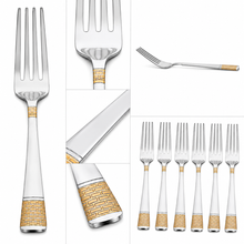 Stainless Steel Appetizer Forks with Subtle Gold Finish - Set of 6
