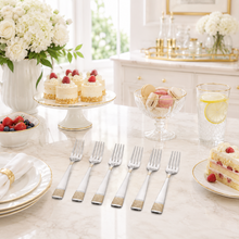 Stainless Steel Appetizer Forks with Subtle Gold Finish - Set of 6