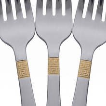 Stainless Steel Appetizer Forks with Subtle Gold Finish - Set of 6
