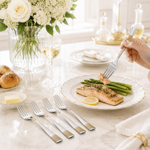 Stainless Steel Appetizer Forks with Subtle Gold Finish - Set of 6