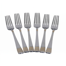 Stainless Steel Appetizer Forks with Subtle Gold Finish - Set of 6