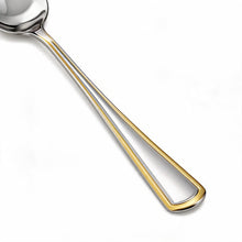 Stainless Steel Everyday Spoon Set with Gold Trim Edge - Set of 6