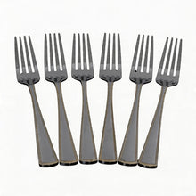 Modern Fork Set with Gold-Edged Handle - Set of 6