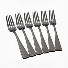 Modern Fork Set with Gold-Edged Handle - Set of 6