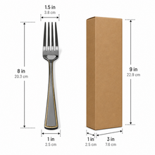 Modern Fork Set with Gold-Edged Handle - Set of 6