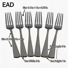 Modern Fork Set with Gold-Edged Handle - Set of 6