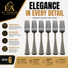 Modern Fork Set with Gold-Edged Handle - Set of 6