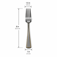 Modern Fork Set with Gold-Edged Handle - Set of 6