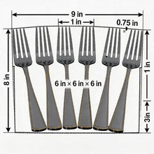 Modern Fork Set with Gold-Edged Handle - Set of 6